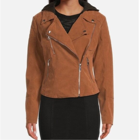 NWOT Free People Harriett Vegan Suede Hooded Moto Jacket medium - Picture 7 of 13